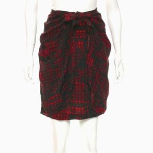 Isabel Marant red patterned tie skirt